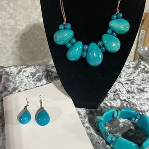 Tagua nut necklace with matching bracelet and earrings